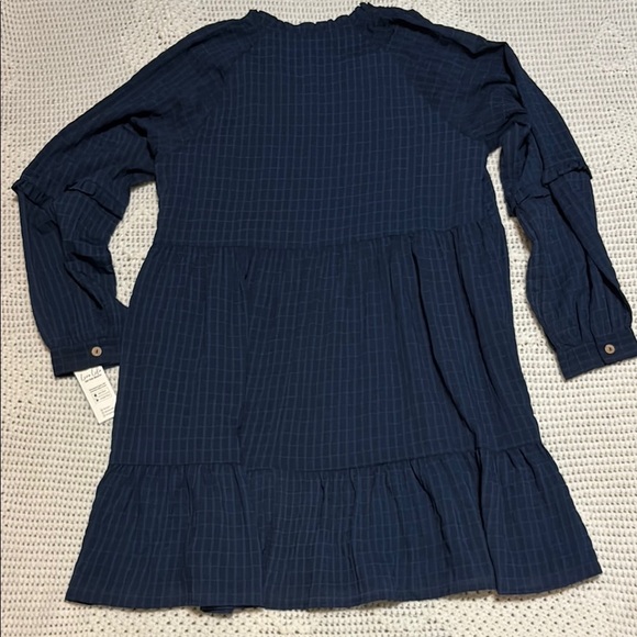 Cupshe Grid Print Navy Ruffled Mini Dress size L - Picture 12 of 14